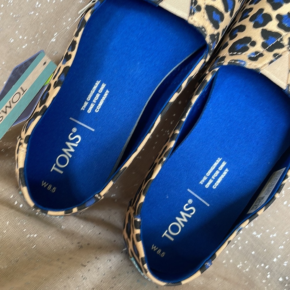 Brand New Toms Alpargata Beige Painted Leopard Print Slip On Shoes Animal Jungle - Picture 4 of 15
